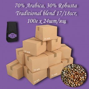 Кава зернова Traditional blend 70%A/30%R 17/18scr C.B. 100г (24шт/ящ)